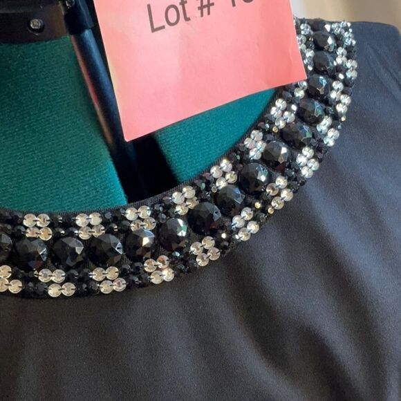 Black sleeveless dress with jeweled neckline in size 10 by CONNECTED APPAREL - Picture 6 of 12
